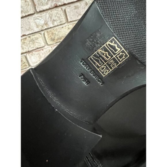 NWOB TORY BURCH T-HARDWARE black leather RIDING BOOTS size 7.5 - Picture 7 of 11